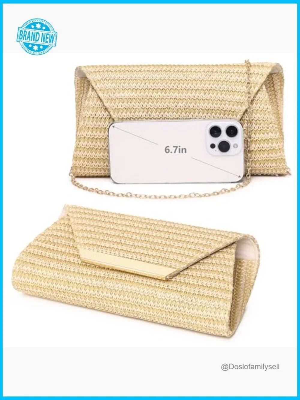 Elegant Patent Leather Clutch Purse Evening Formal Wedding Party Bag Detachable